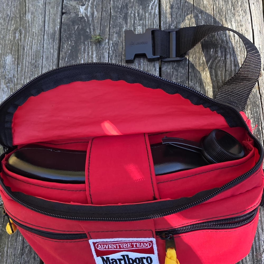 Marlboro Adventure Red Belt Bag with Black Trim